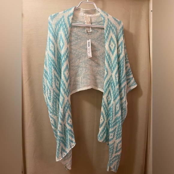 ⚫️ BOGO Blue and white Chico light weight wrap S/M - Picture 2 of 7